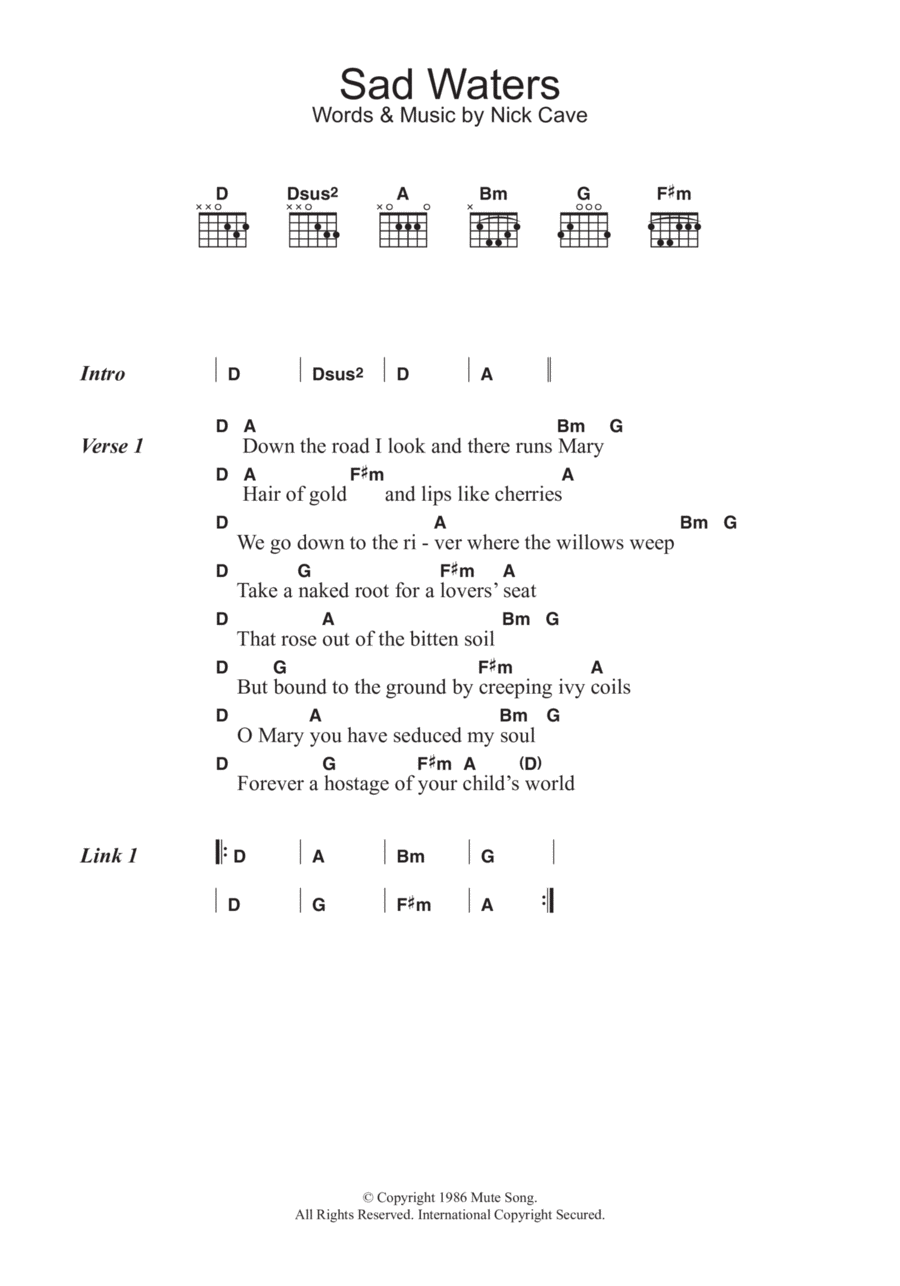Sad Waters Sad Waters Guitar scores gallery preview page 1