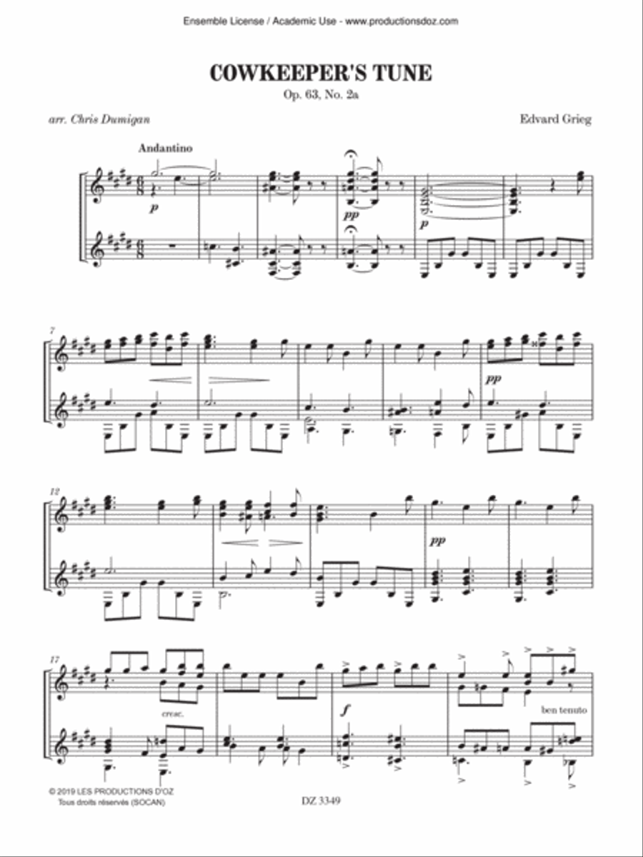 Cowkeeper's Tune, Op. 63 Classical Guitar scores gallery preview page 2
