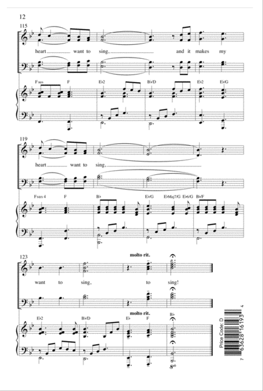 How Can I Keep From Singing? Choir scores gallery preview page 12