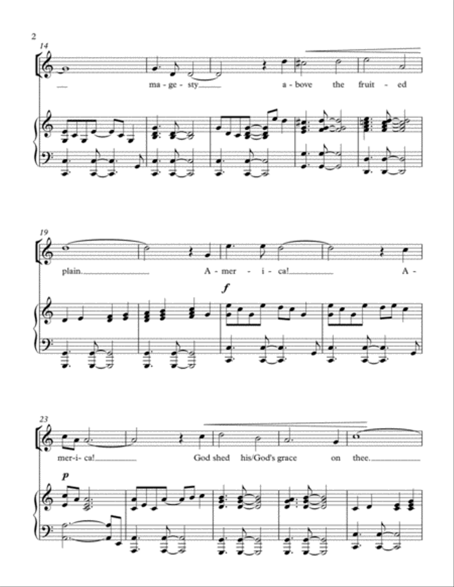 The Golden Door (Partner Song: America the Beautiful + the Statue of Liberty Poem) SA scores gallery preview page 2