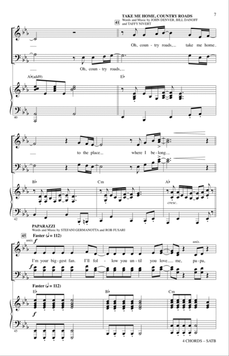 4 Chords (A Choral Medley) 4-Part scores gallery preview page 6