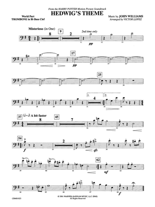 Hedwig's Theme (from Harry Potter): (wp) 1st B-flat Trombone B.C.