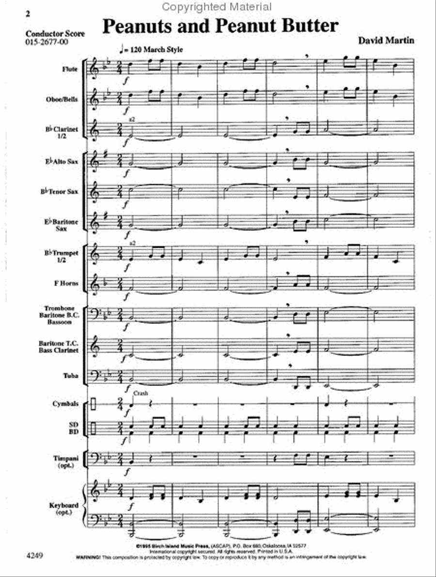 Peanuts & Peanut Butter Concert Band scores gallery preview page 2