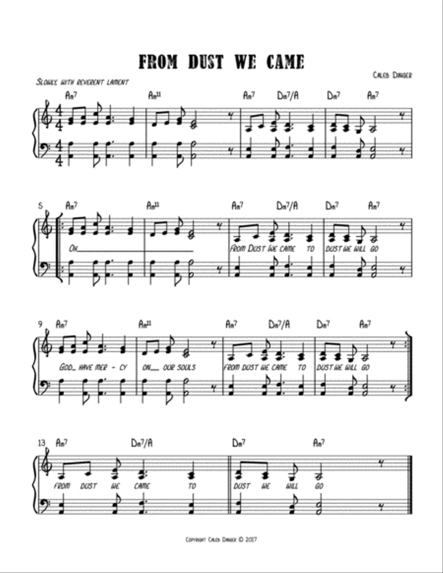 From Dust We Came From Dust We Came Unison Choir scores gallery preview page 1