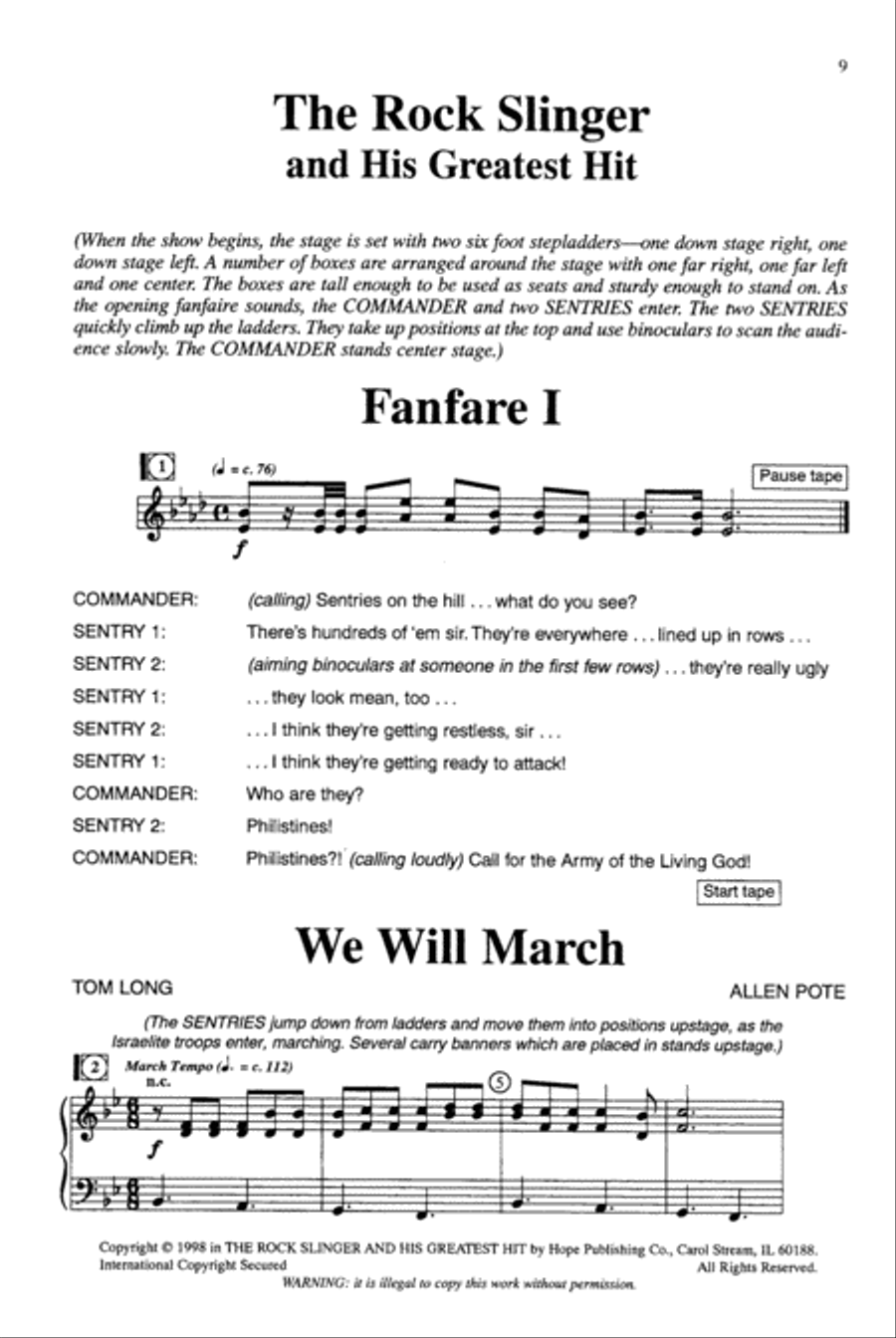 The Rock Slinger and His Greatest Hit Unison Choir scores gallery preview page 8