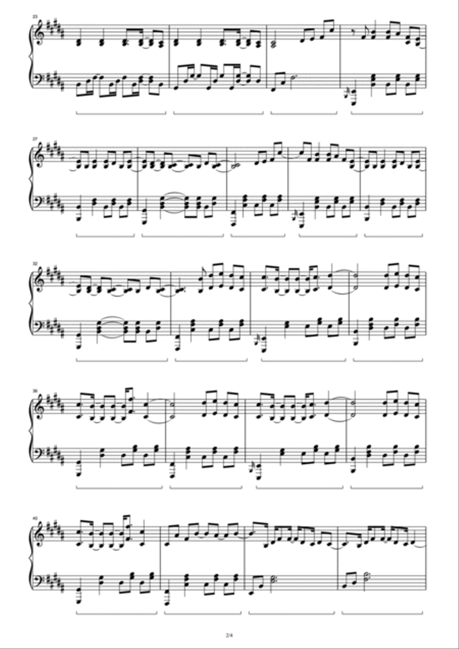 Payphone Piano Solo scores gallery preview page 2