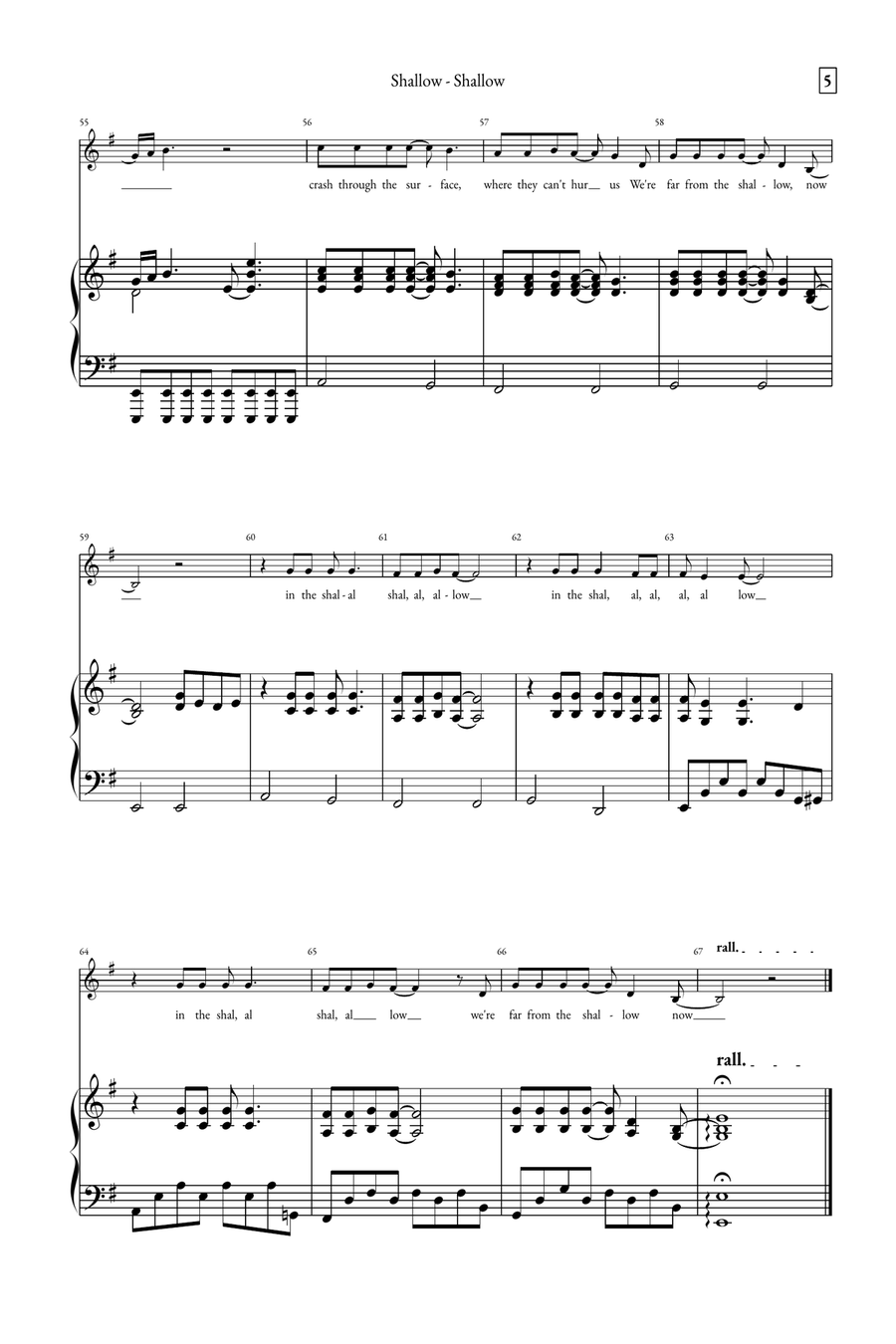 Shallow A Cappella scores gallery preview page 5