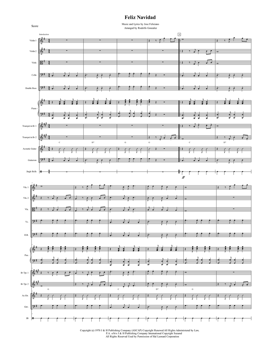 Feliz Navidad Feliz Navidad Full Orchestra scores gallery preview page 1