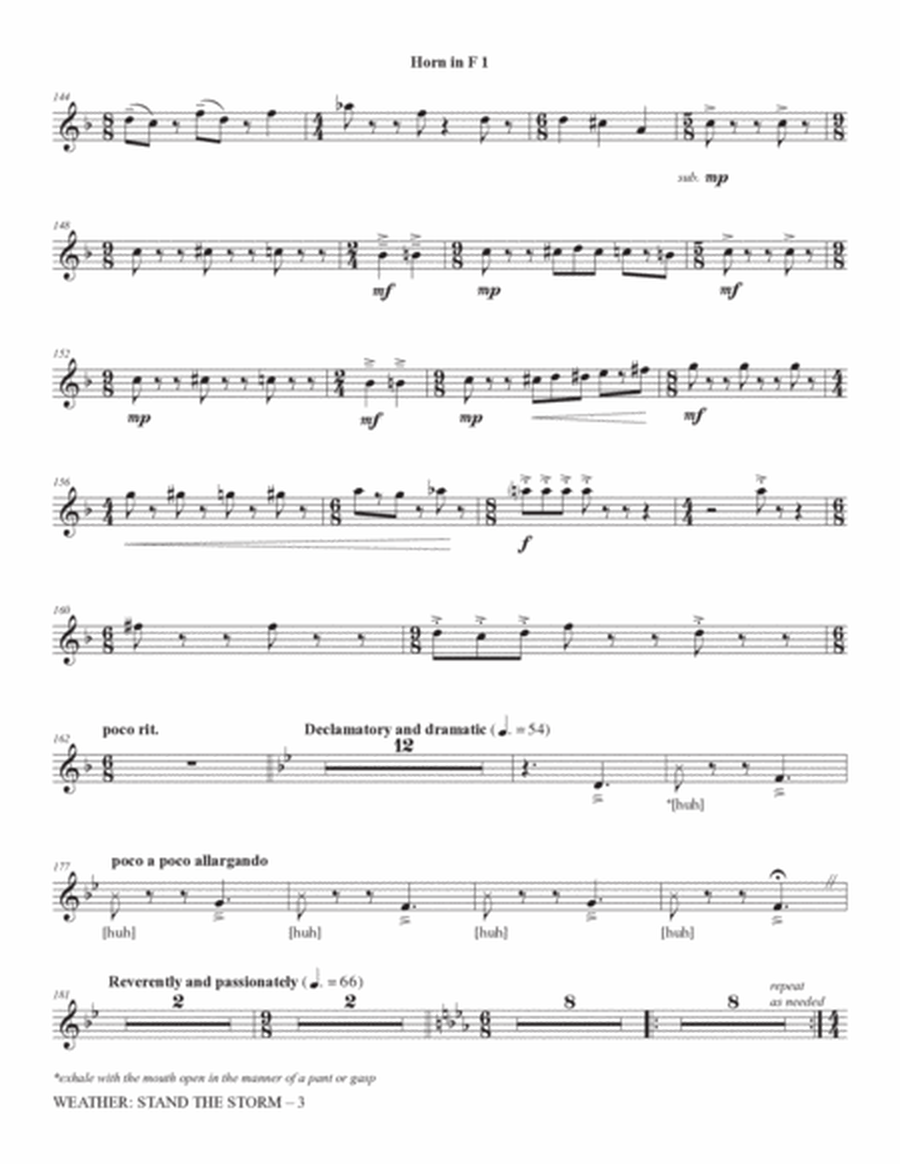 Weather: Stand The Storm (Full Orchestration) - Horn 1 in F
