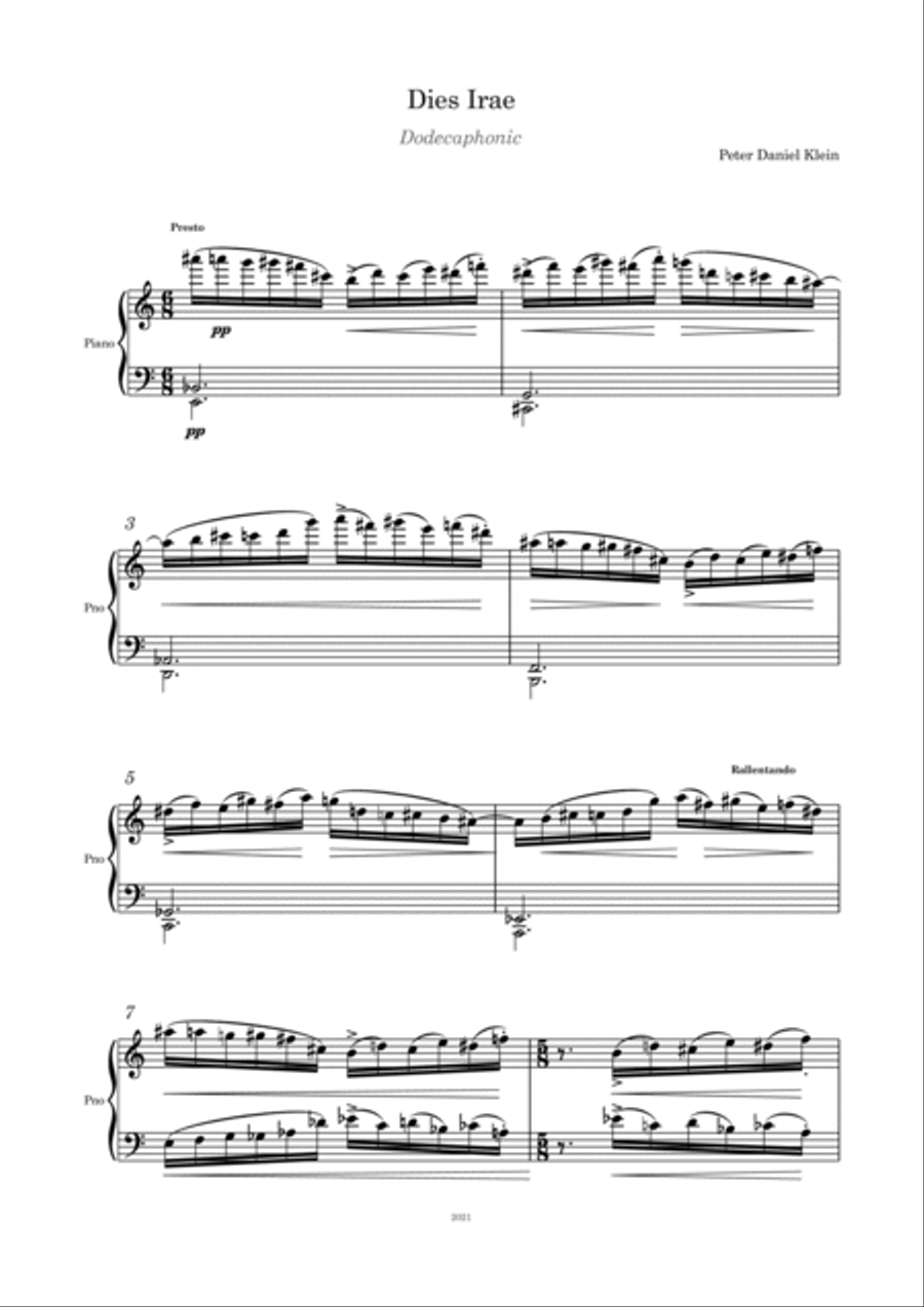 Dies Irae Dodecaphonic Piano Solo scores gallery preview page 3