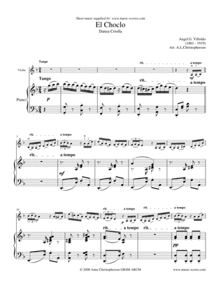 El Choclo - Violin (Harder) and Piano