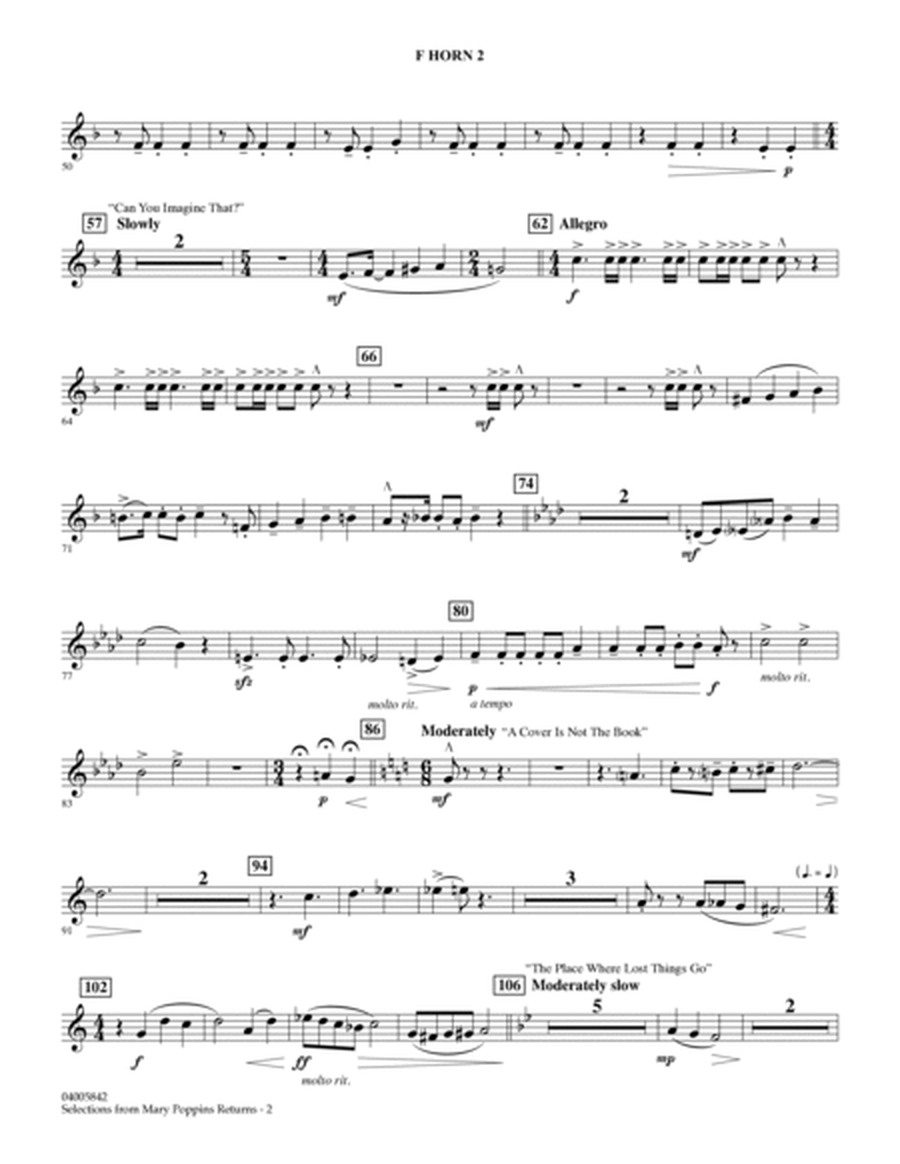 Selections from Mary Poppins Returns (arr. Michael Brown) - F Horn 2