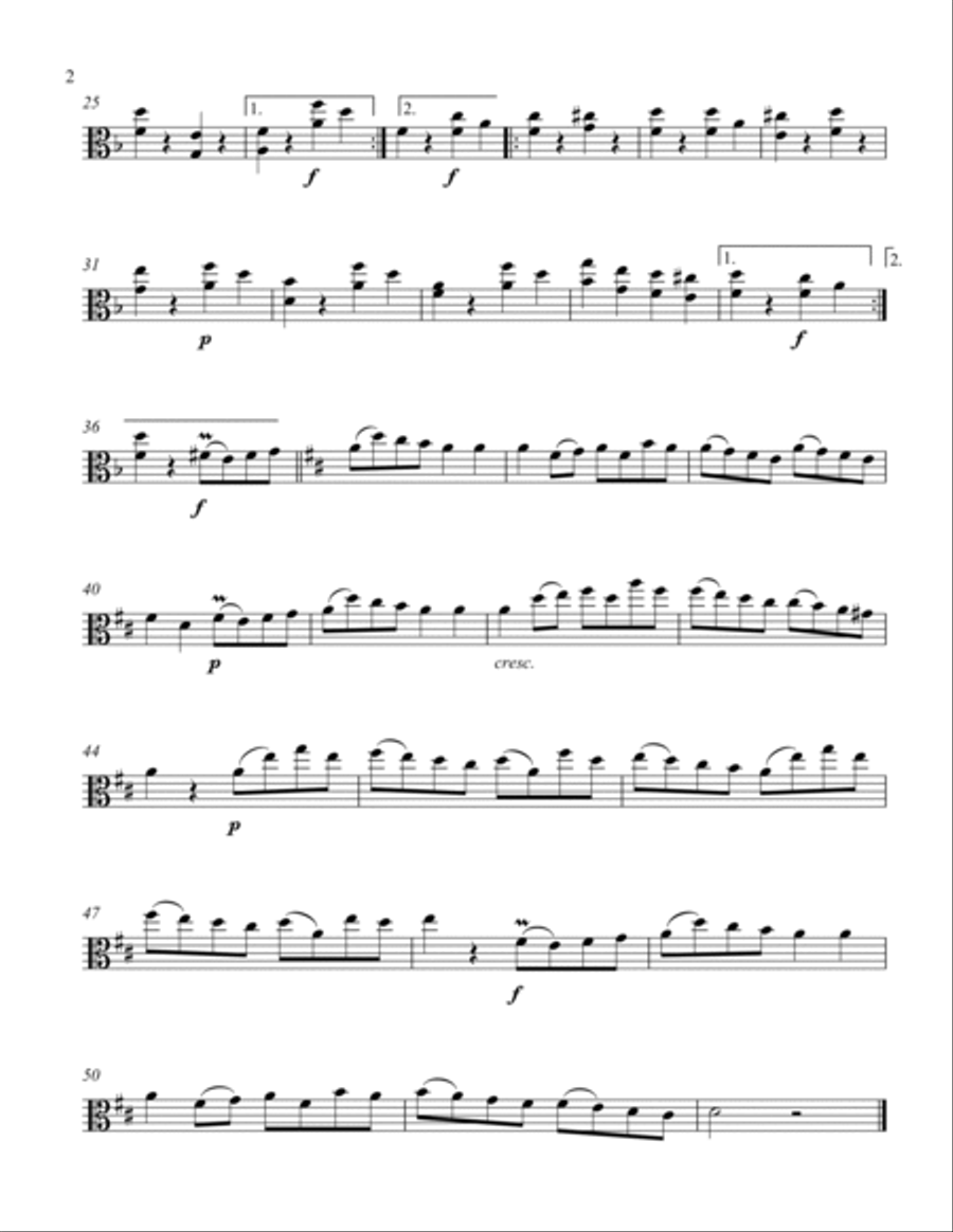Gavotte from Iphegenia String Duet scores gallery preview page 2