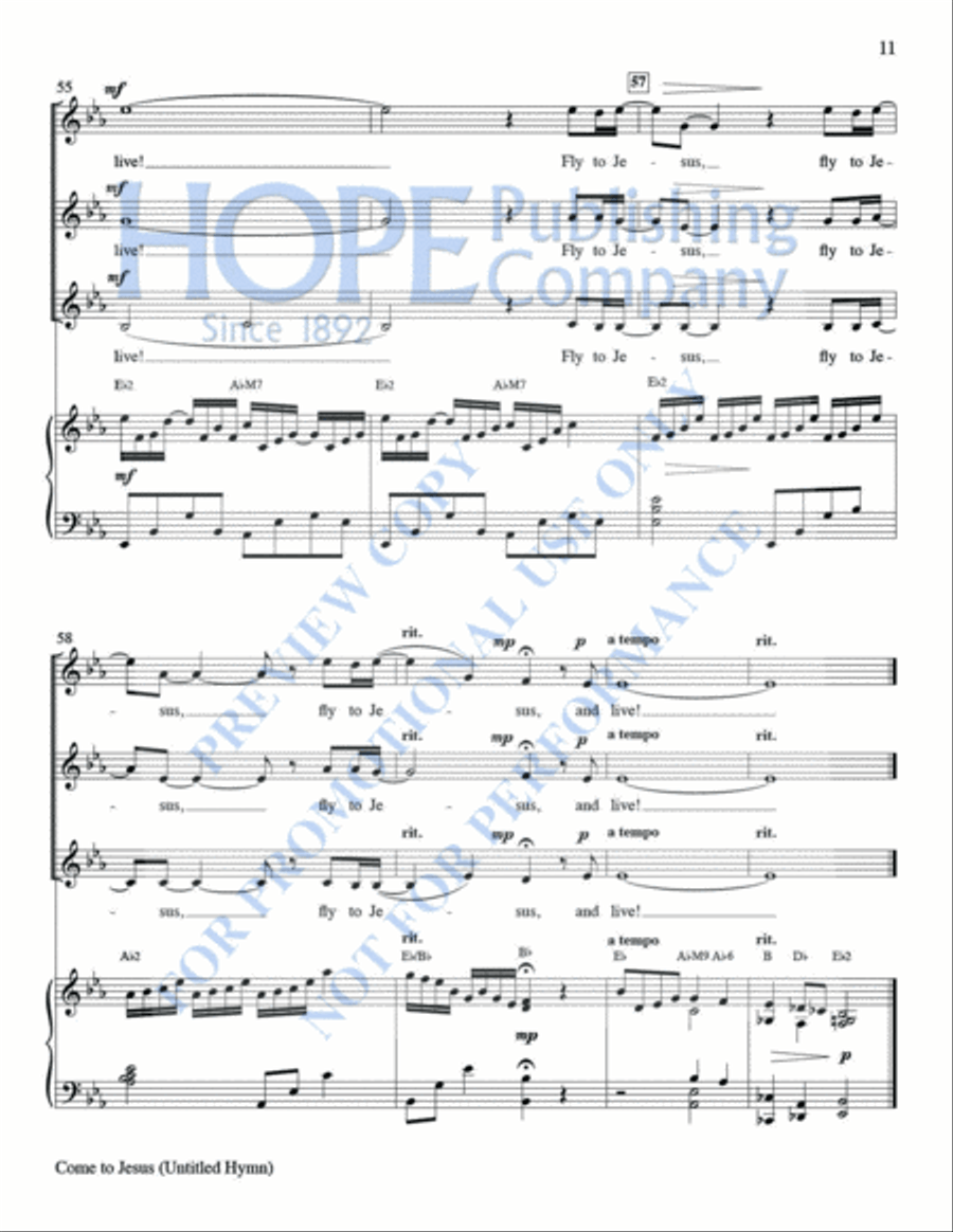 Come to Jesus (Untitled Hymn) Women's Choir scores gallery preview page 12