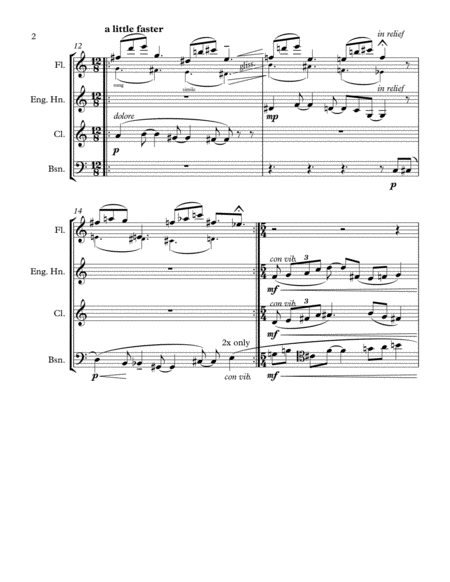 Due Recitativos (For Woodwind Quartet), Op. 4 image number null