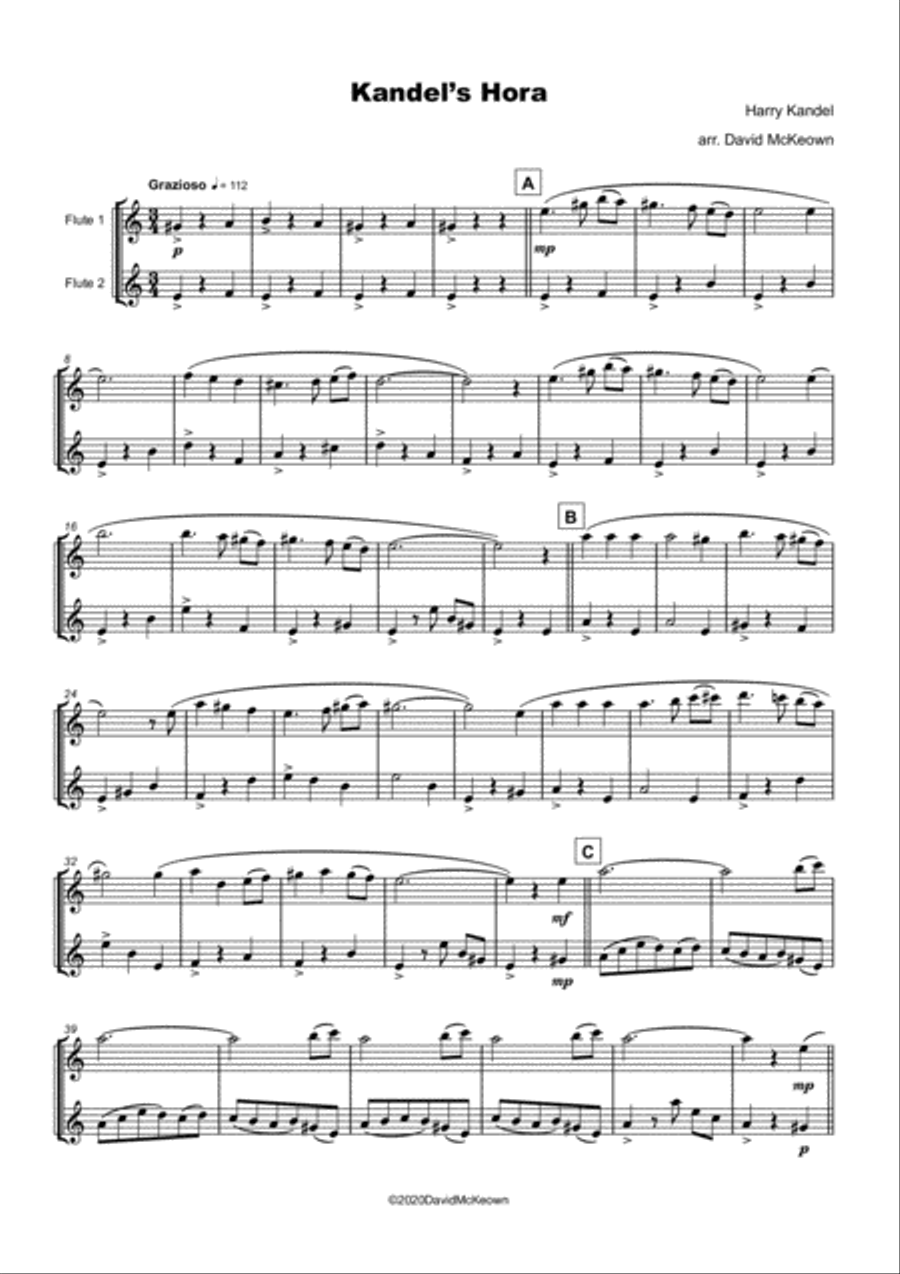 Kandel's Hora, Klezmer tune for Flute Duet Flute Duet scores gallery preview page 2