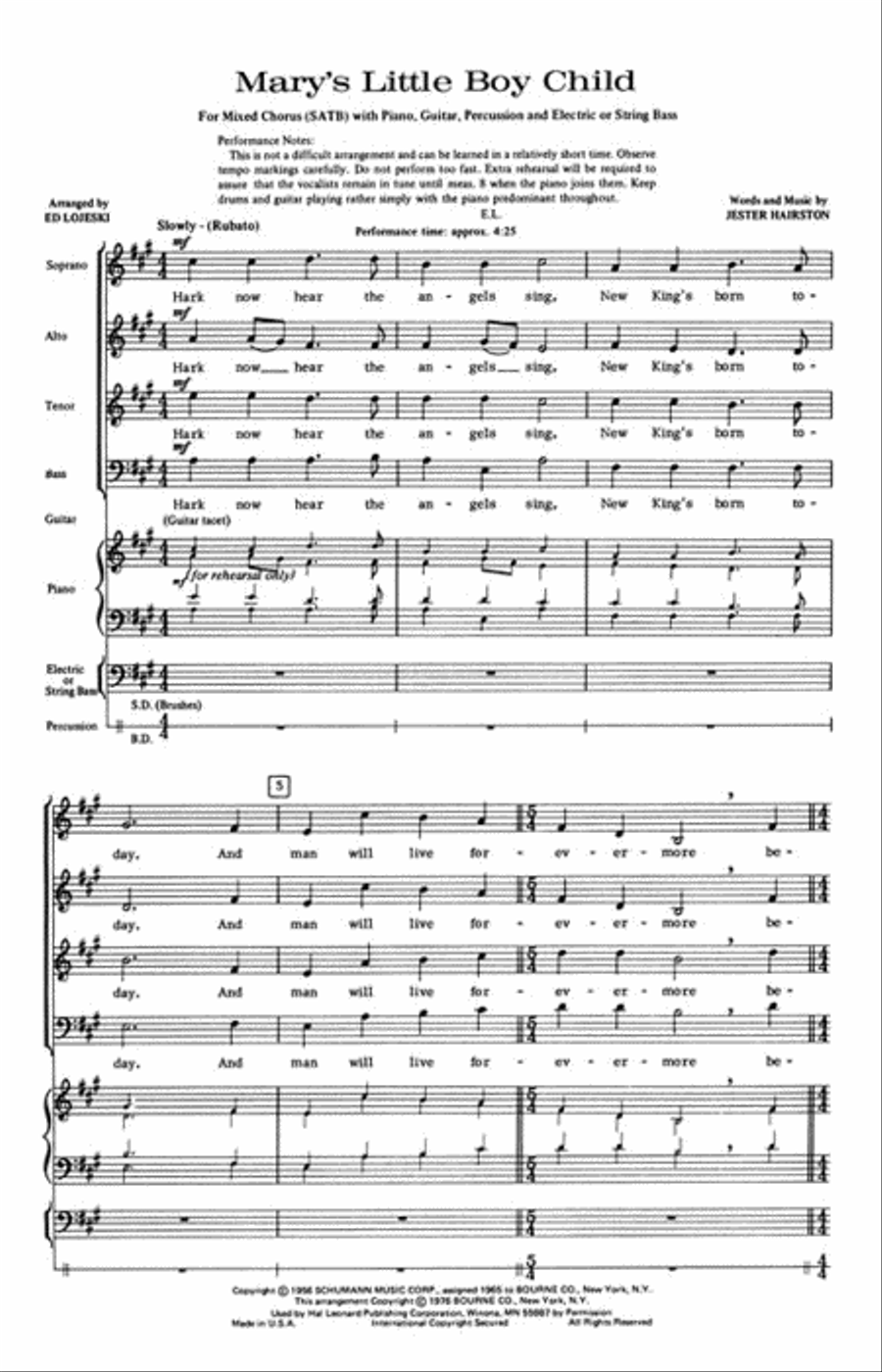 Mary's Little Boy Child Mary's Little Boy Child Choir scores gallery preview page 2