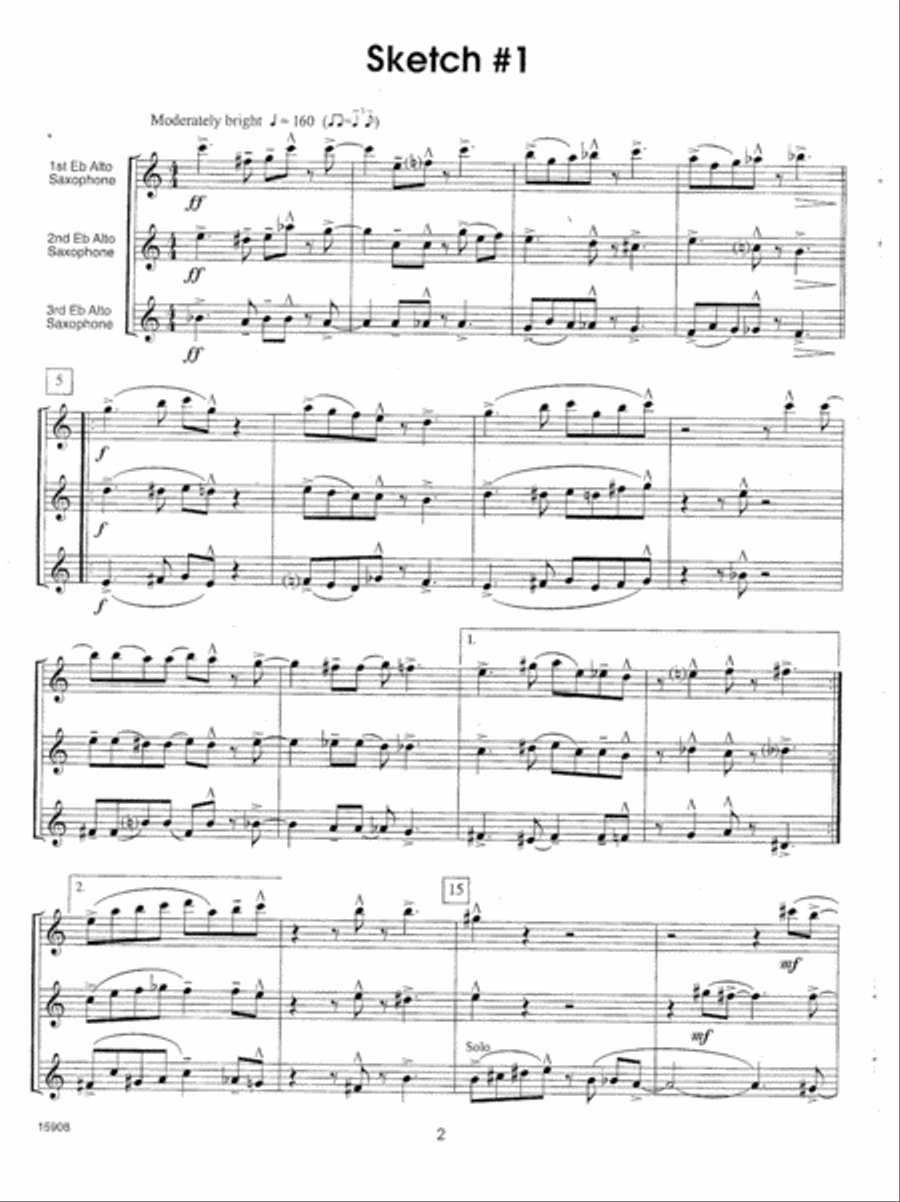 10 Jazz Sketches, Volume 3 Alto Saxophone scores gallery preview page 2