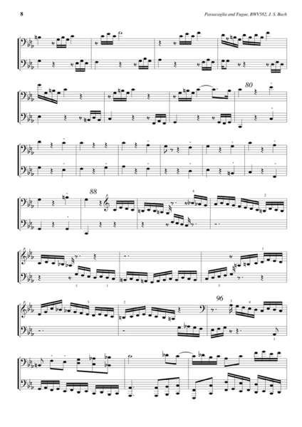 Bach - Passacaglia in C minor, BWV 582 arrangement for four-hand piano