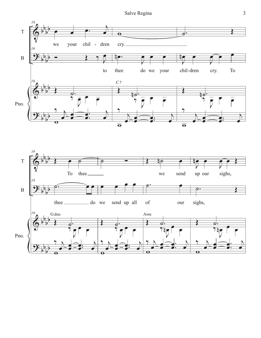 Salve Regina in A-flat (Duet for Tenor and Bass solo) Tenor Voice scores gallery preview page 3