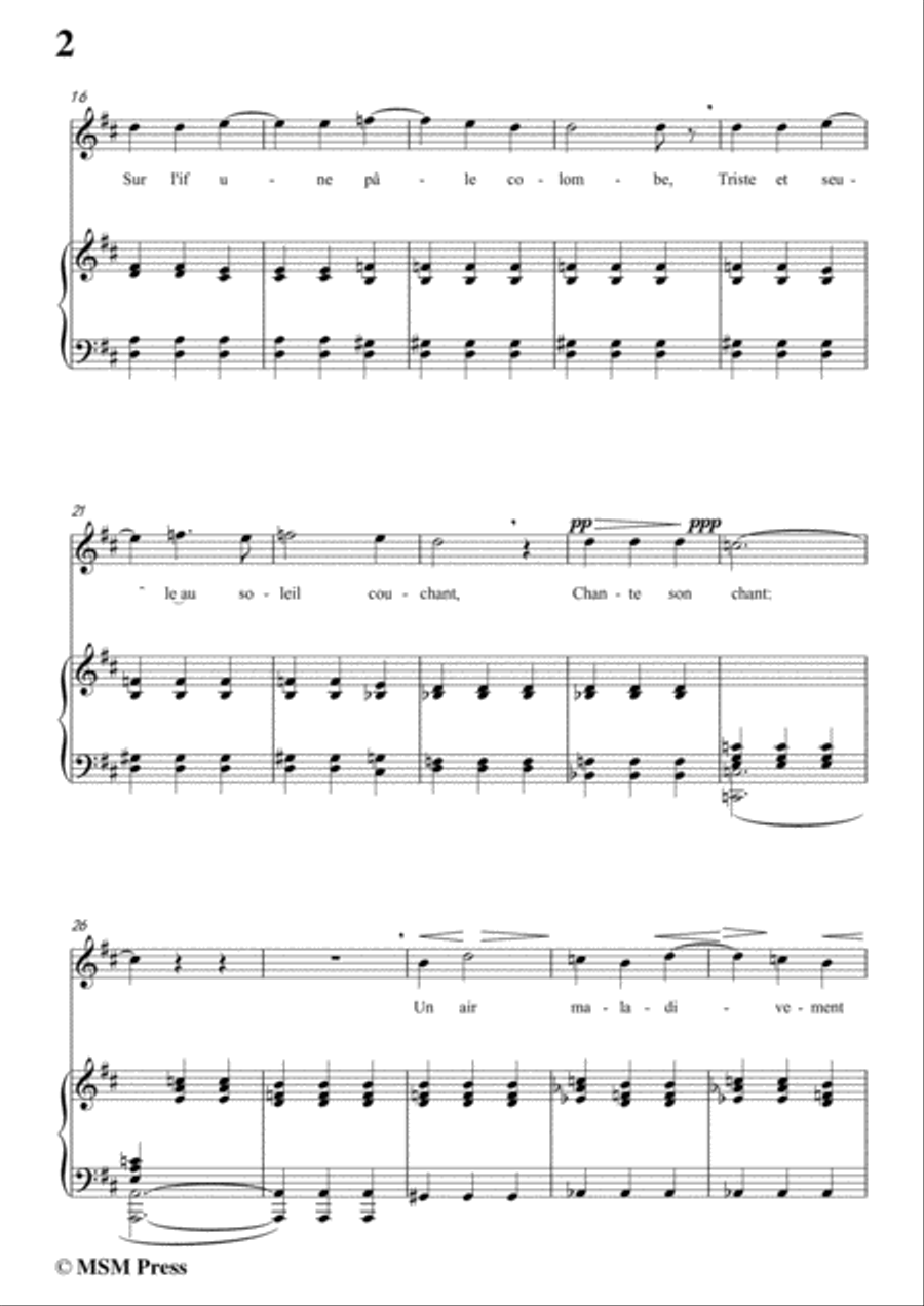 Berlioz-Au Cimetière in D Major,for voice and piano Voice Solo scores gallery preview page 4