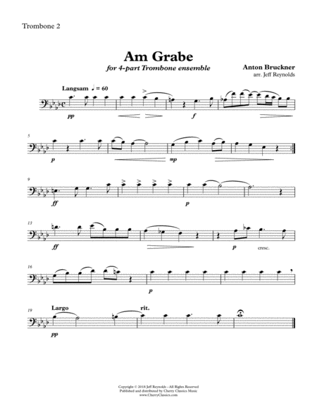 Am Grabe (At the Grave) for 4-part Trombone Ensemble Choir