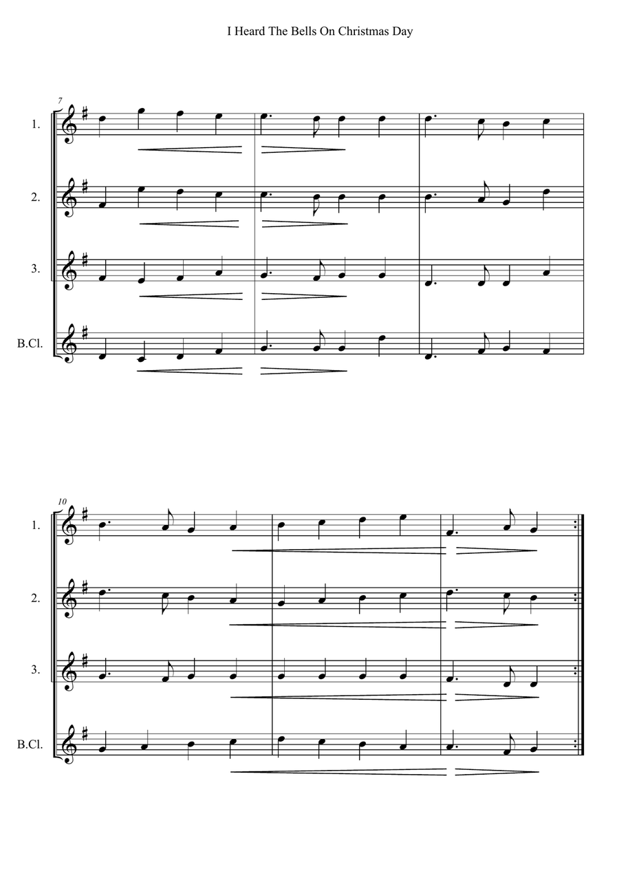 I Heard The Bells On Christmas Day Woodwind Quartet scores gallery preview page 2