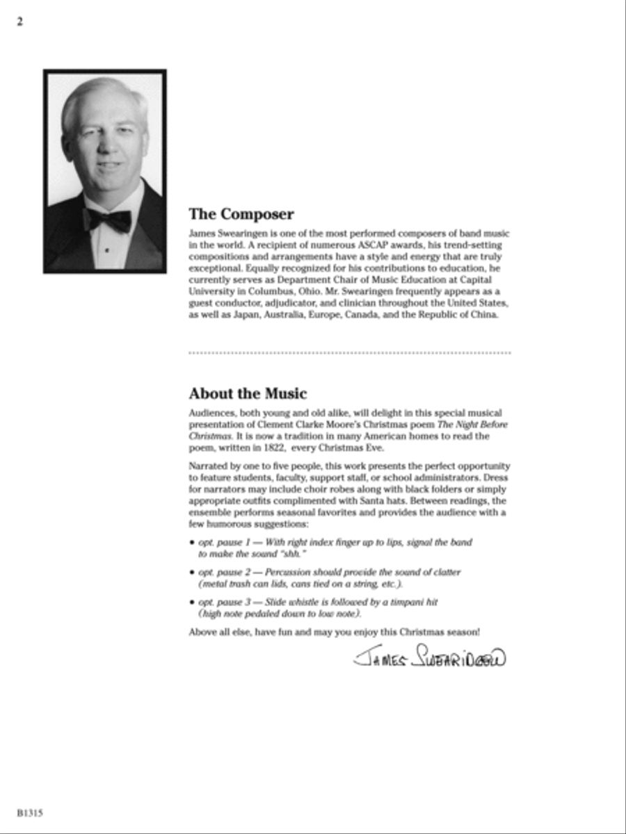 The Night Before Christmas (for Narration and Band): Score Concert Band scores gallery preview page 2