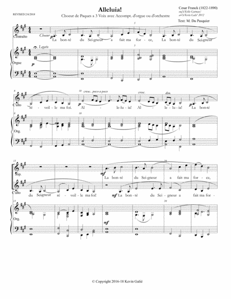 Alleluia! - Franck SSA (Galiè) by Cesar Auguste Franck SSA - Digital Sheet Music