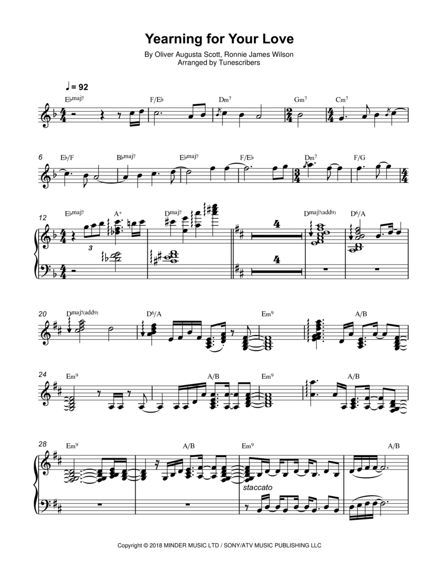 Yearning For Your Love Voice scores gallery preview page 1