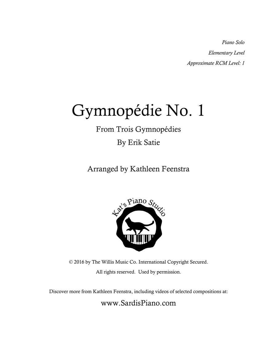 Gymnopedie No. 1 Piano Method scores gallery preview page 1