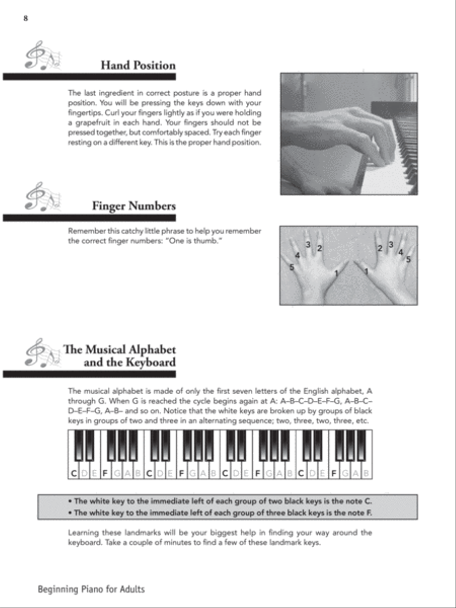 Beginning Piano for Adults Piano Method scores gallery preview page 4