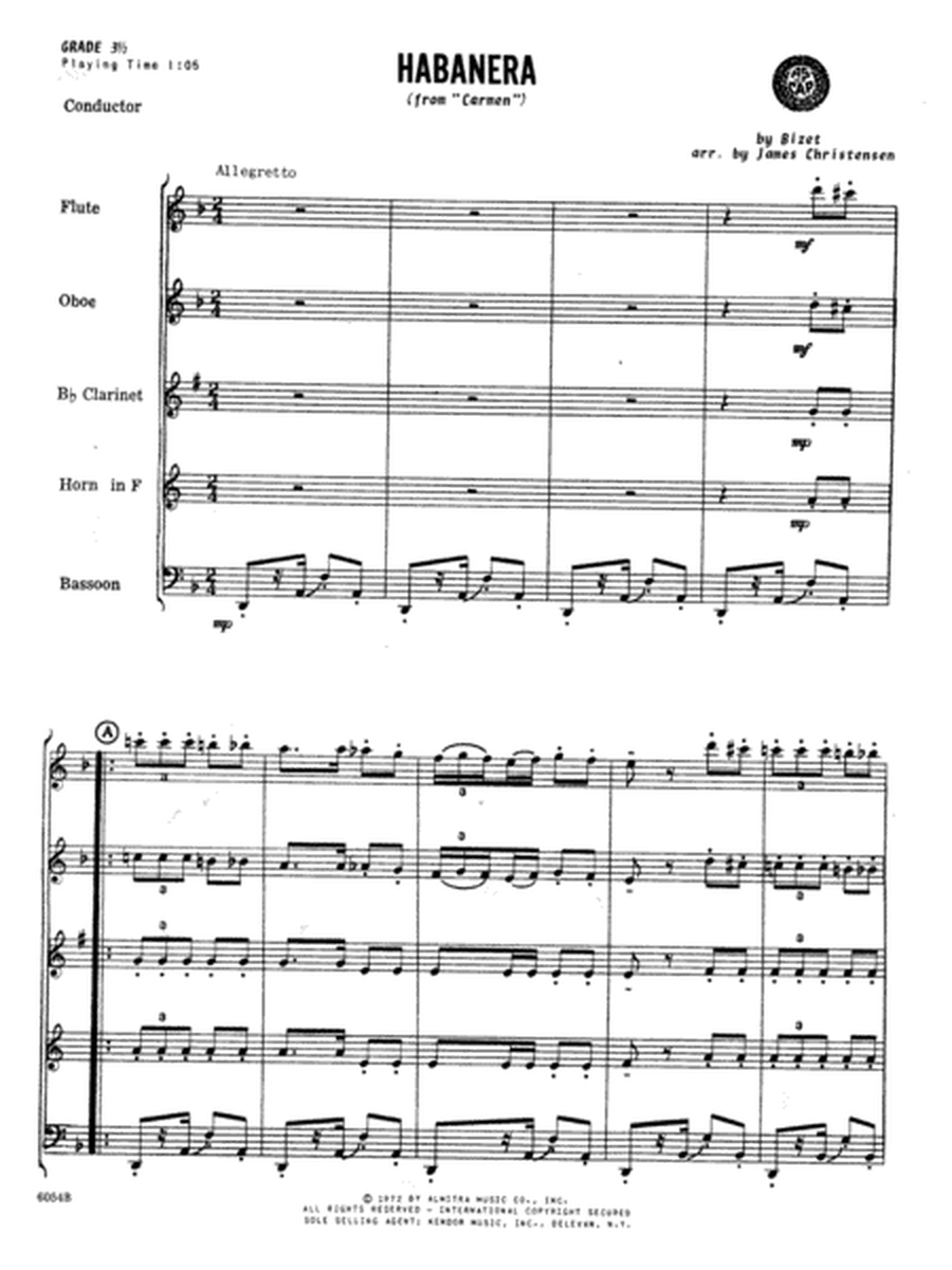 Habanera (from Carmen) - Full Score