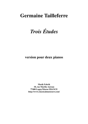 Book cover for Germaine Tailleferre: Trois Études for two pianos