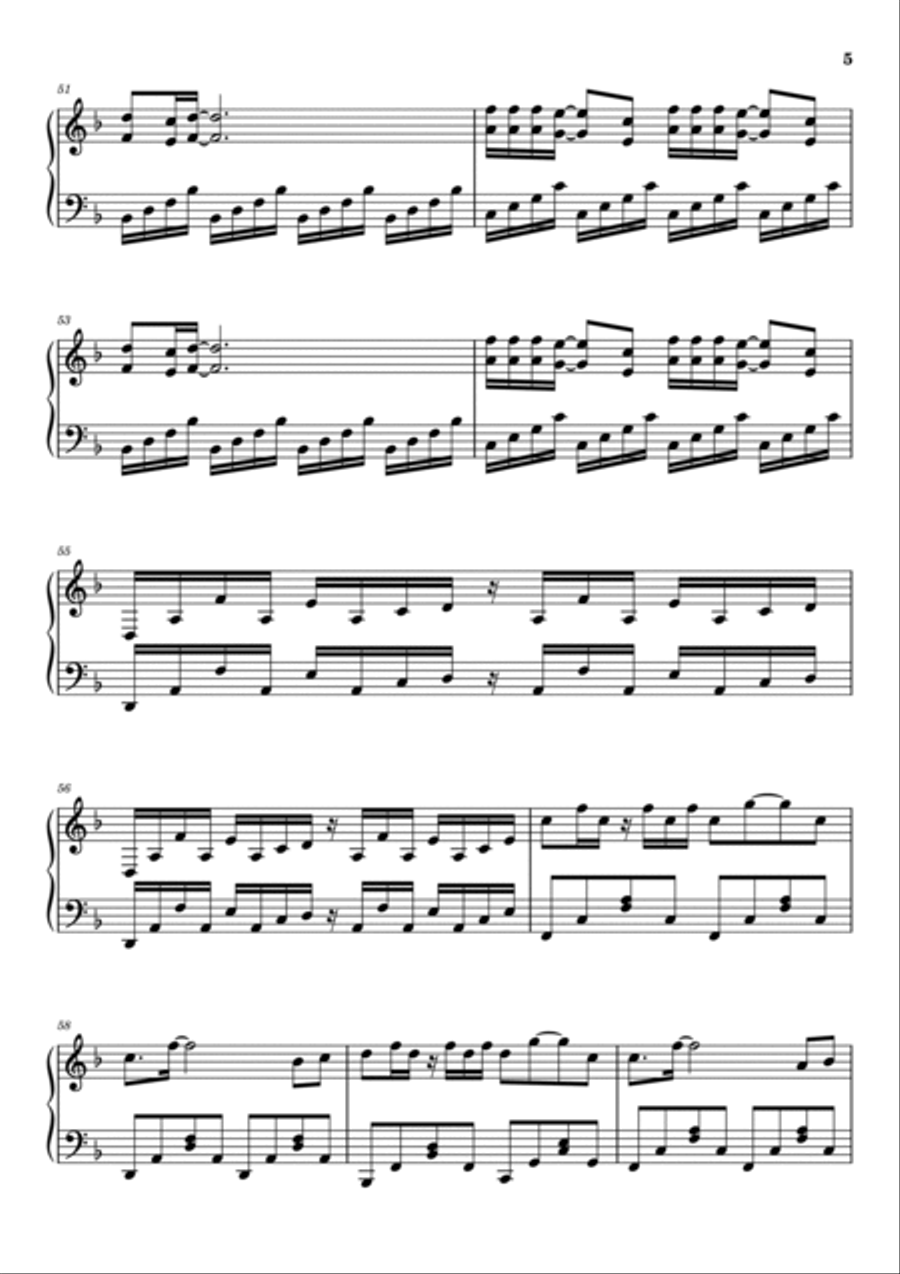 Tarzan Boy Piano Solo scores gallery preview page 5