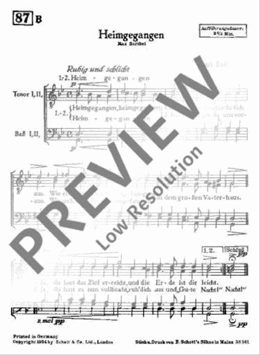 Am Ziel / Heimgegangen Men's Choir scores gallery preview page 3