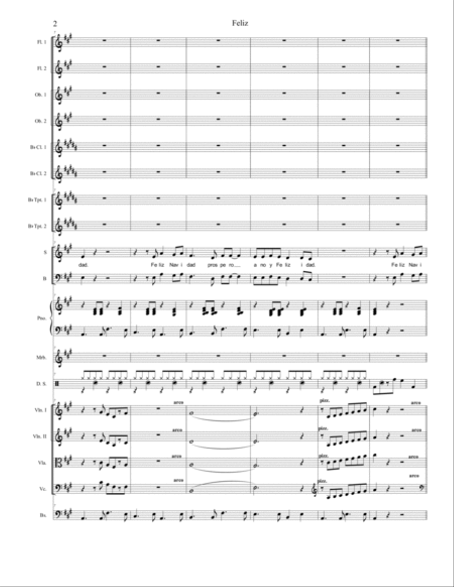Feliz Navidad Full Orchestra scores gallery preview page 2