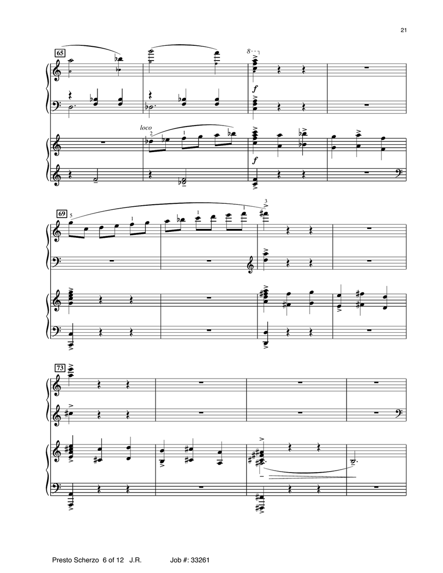 Presto Scherzo (from Presto Scherzo) (for 2 pianos) Piano Duet scores gallery preview page 6