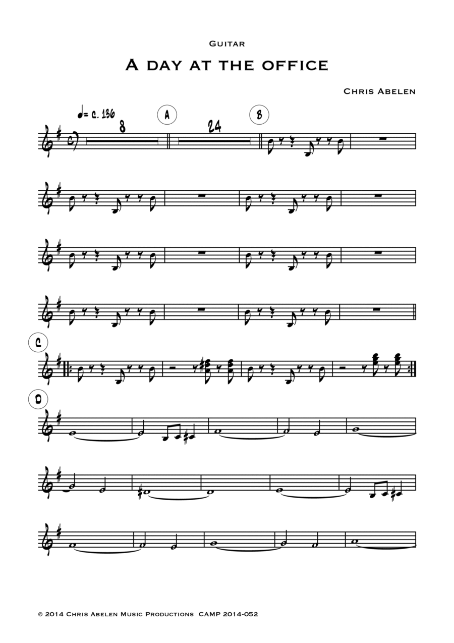 A day at the office (album) - 13 guitar parts Jazz Ensemble scores gallery preview page 1