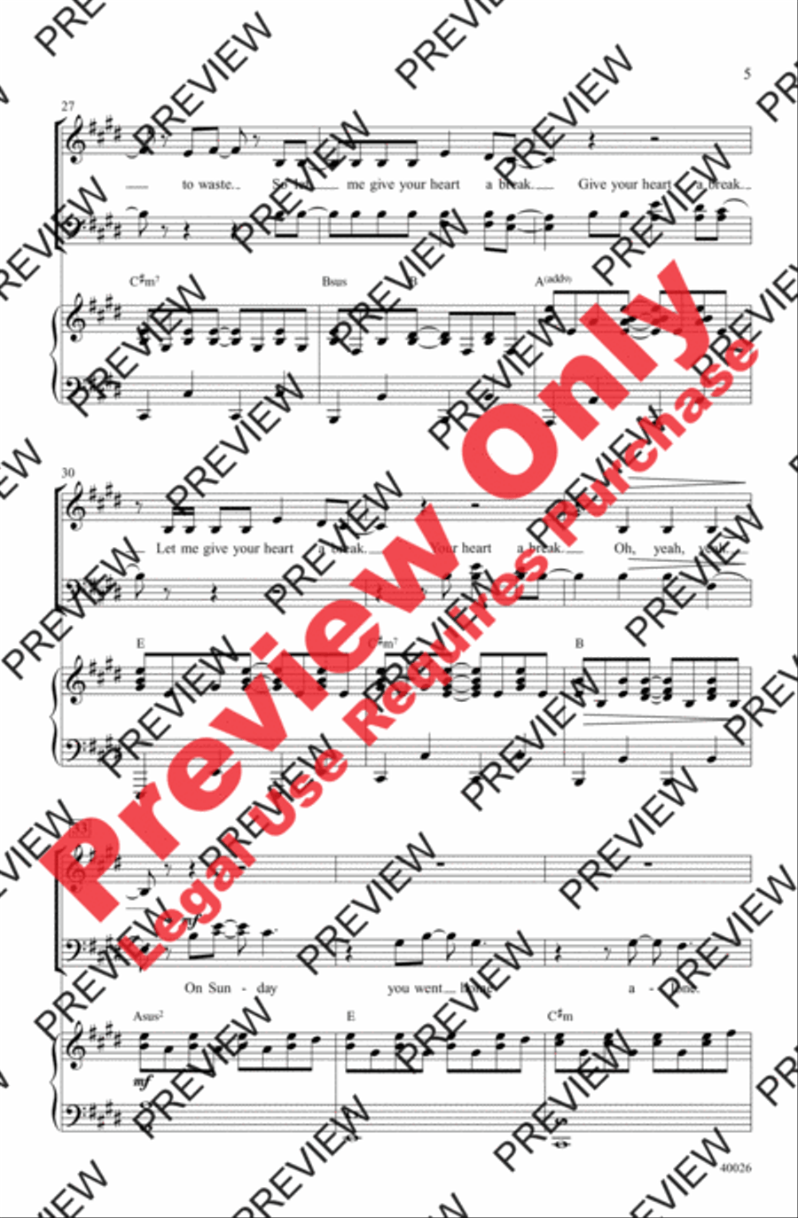 Give Your Heart a Break Give Your Heart a Break 4-Part scores gallery preview page 5