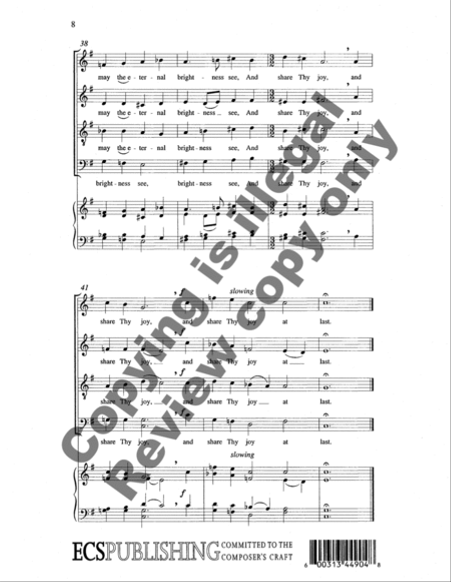 Lord Jesus, Think On Me 4-Part scores gallery preview page 10