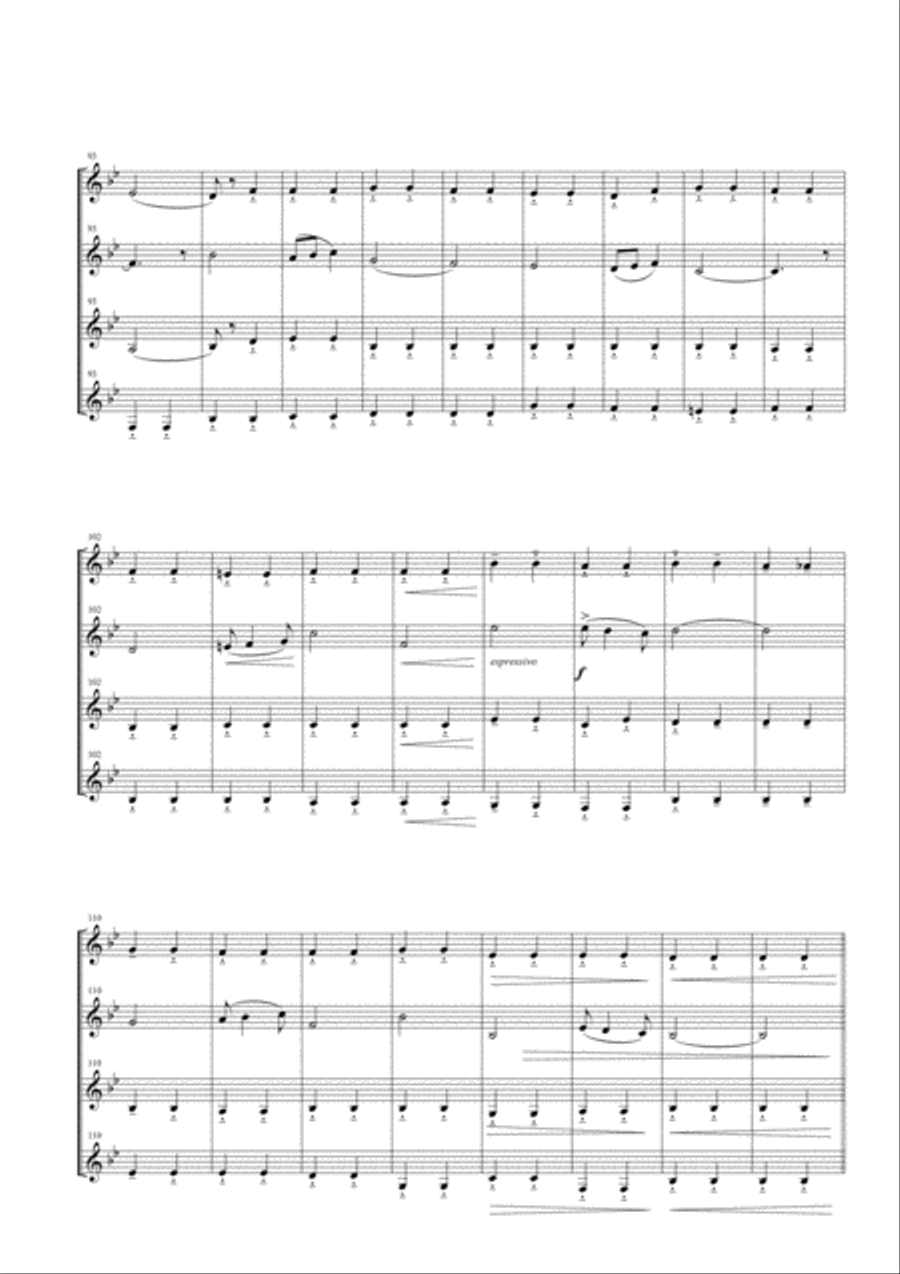 Pomp and Circumstance March No. 1 for Clarinet Quartet Clarinet Quartet scores gallery preview page 5