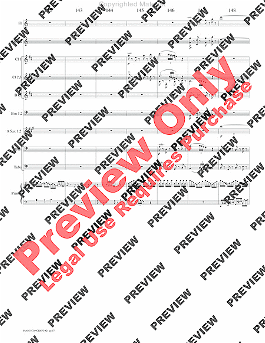 Piano Concerto No. 21, K. 467 (Movement I) Concert Band scores gallery preview page 20