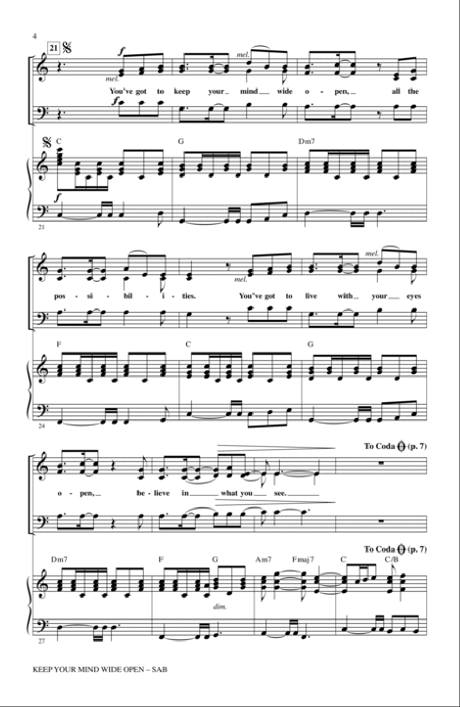 Keep Your Mind Wide Open 3-Part scores gallery preview page 3