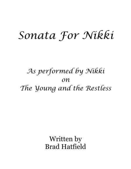 Sonata for Nikki (As heard on The Young and the Restless) image number null