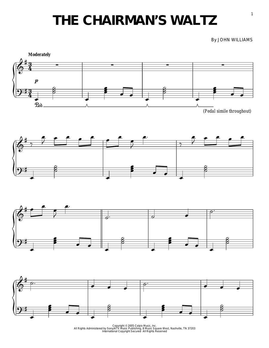 The Chairman's Waltz Piano Solo scores gallery preview page 1