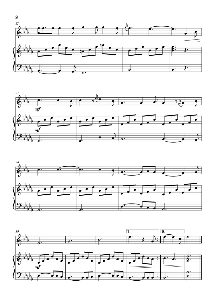Hallelujah B-Flat Trumpet scores gallery preview page 2