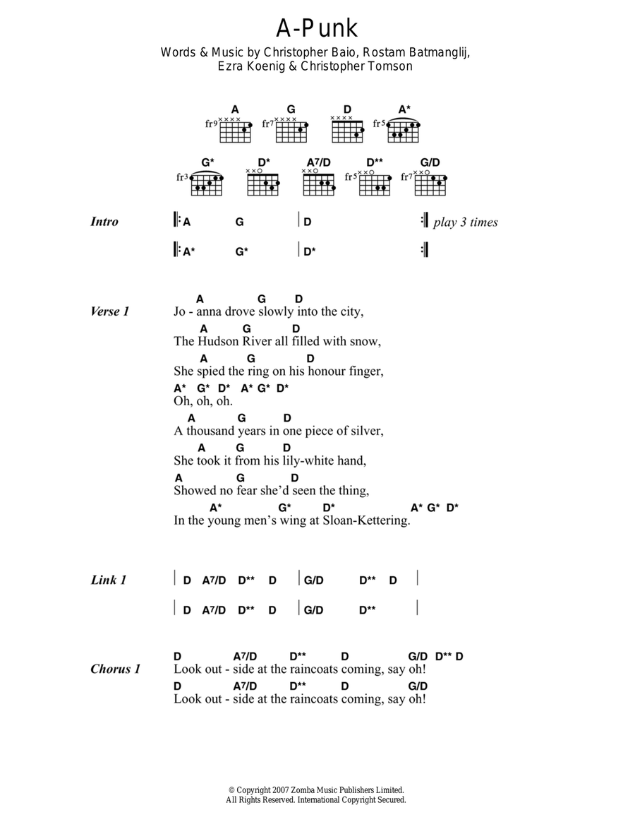 A-Punk Electric Guitar scores gallery preview page 1