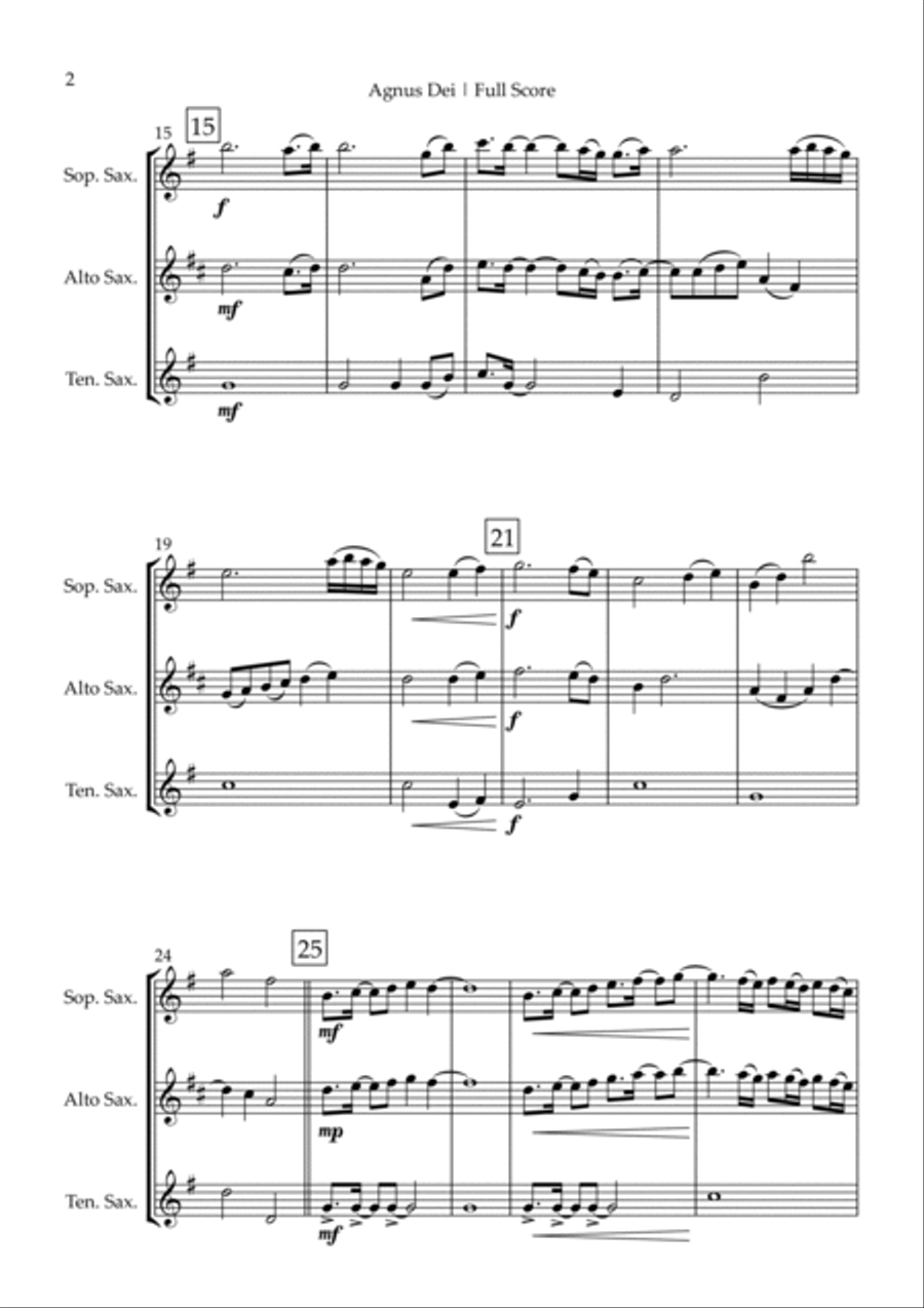 Agnus Dei Woodwind Trio scores gallery preview page 2