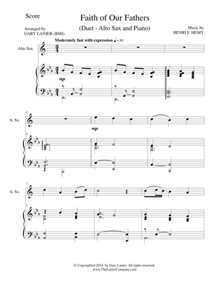 FAITH OF OUR FATHERS (Duet – Alto Saxand Piano/Score and Parts)